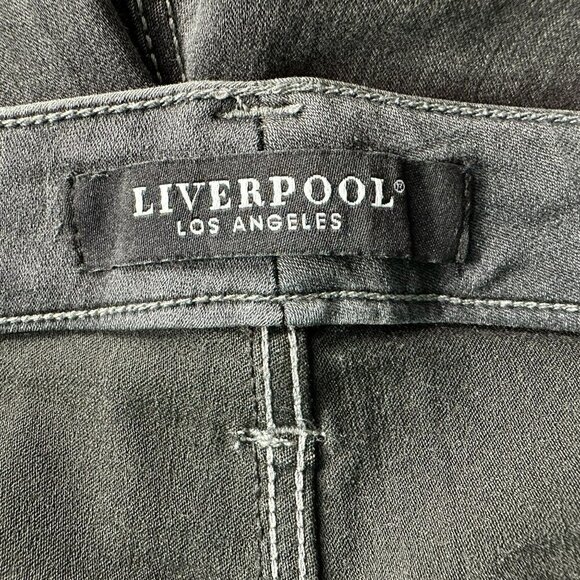 Liverpool The High-Rise Ankle Distressed Gray Denim Skinny Jeans 14/32 - Picture 7 of 12